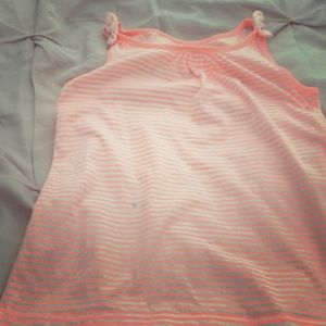 Orange and white striped tank top